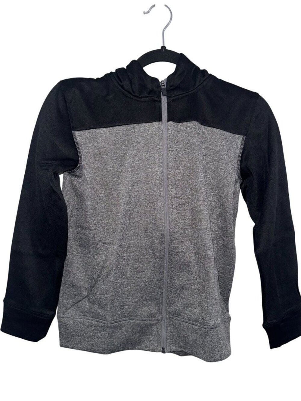 Starter Big Boys Zip-Up Hoodie Jacket Black & Gray Size M